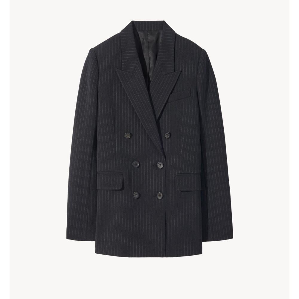 Nili Lotan Black pinstriped Double-Breasted Jacket size 2